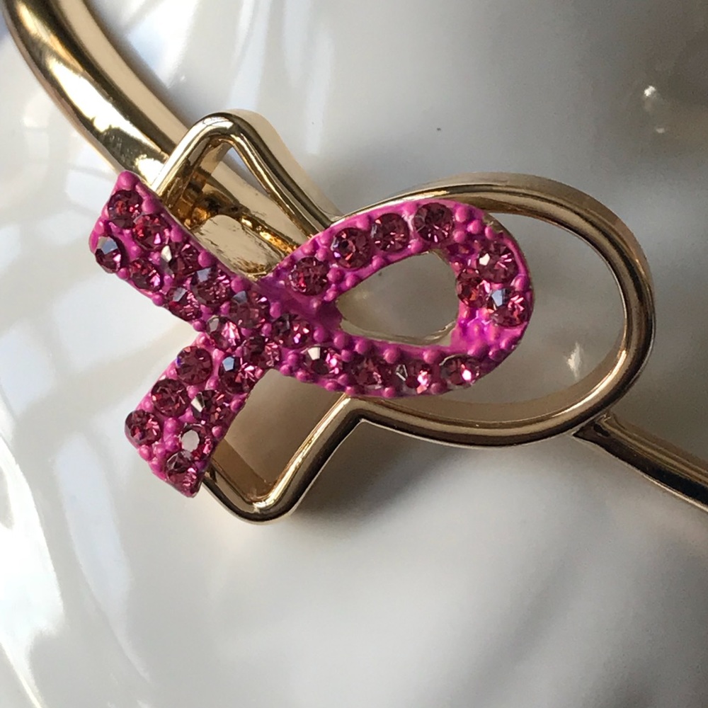  AWARENESS BRACELET GOLD WT PINK STONE - Picture 2 of 7